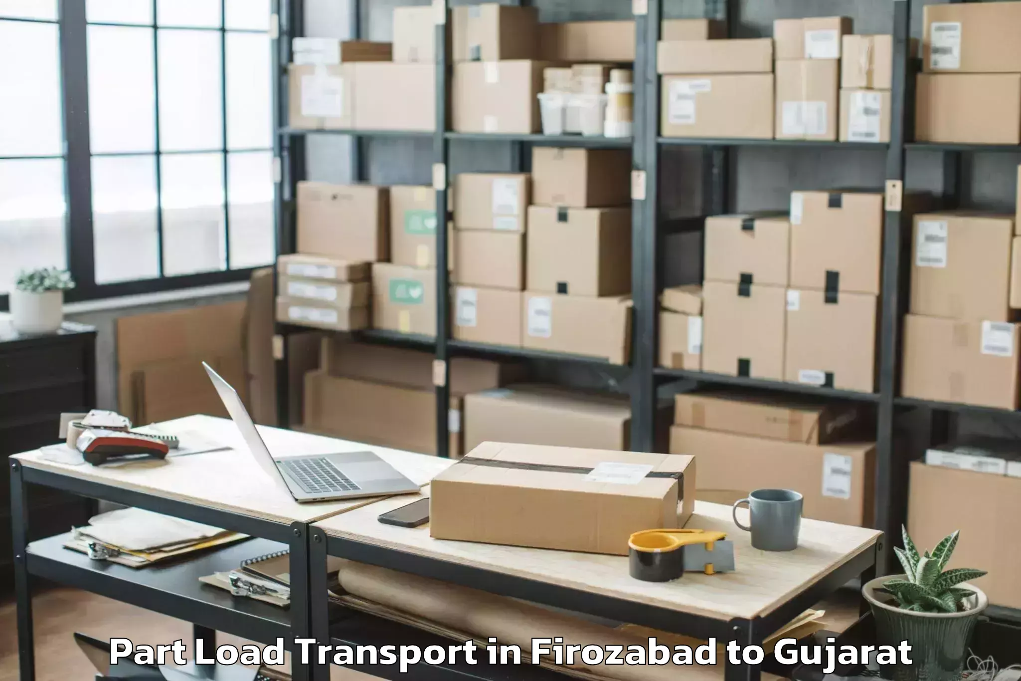 Reliable Firozabad to Waghai Part Load Transport